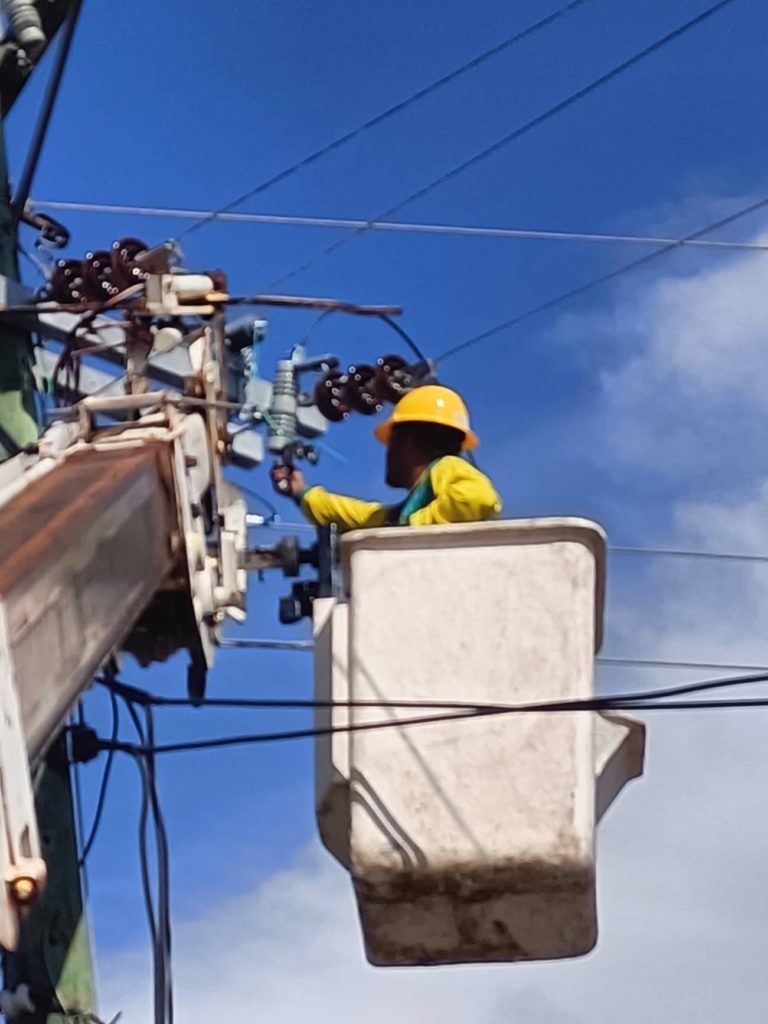 ON GOING CONSTRUCTION OF PLDT THREE PHASE LINE AND TEMPORARY LIGHTING